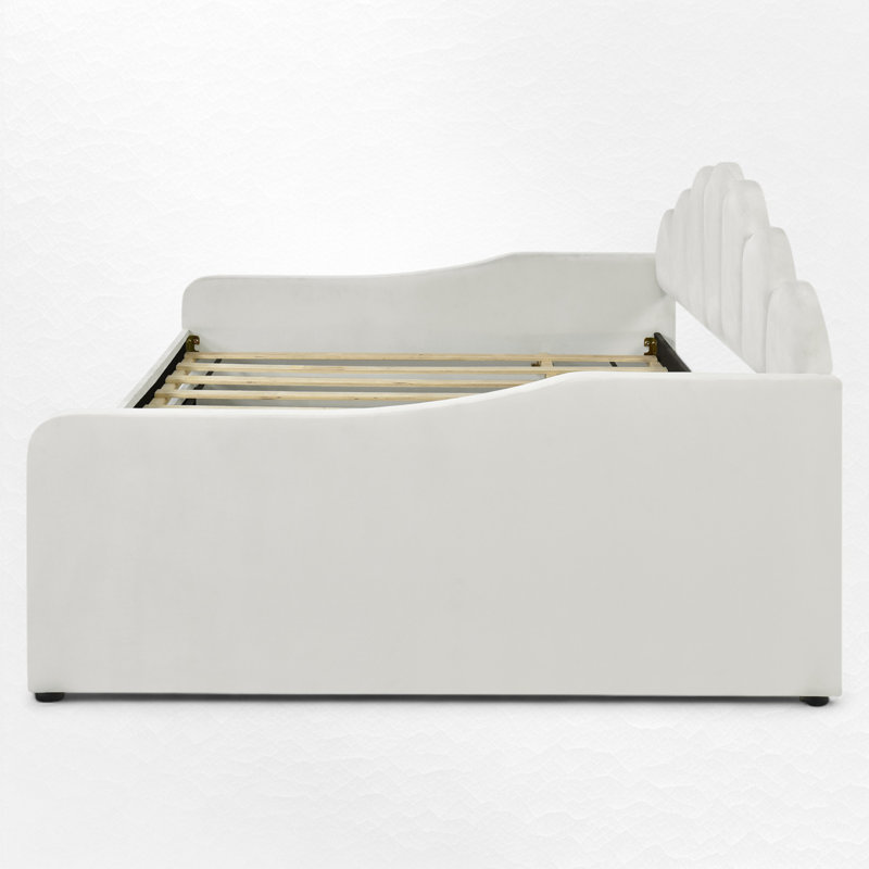 Lit de jour rembourré avec gigogne Allgaier, Grand lit, Beige