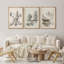 «Vintage Countryside Forest Mountain River Nature Landscape», art mural sur toile 3 pièces-91874915-91874917