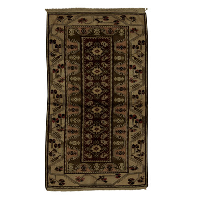 Hand-Knotted High-Quality Beige and Brown Area Rug