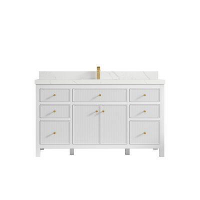 60'' Single Bathroom Vanity with Quartz Top