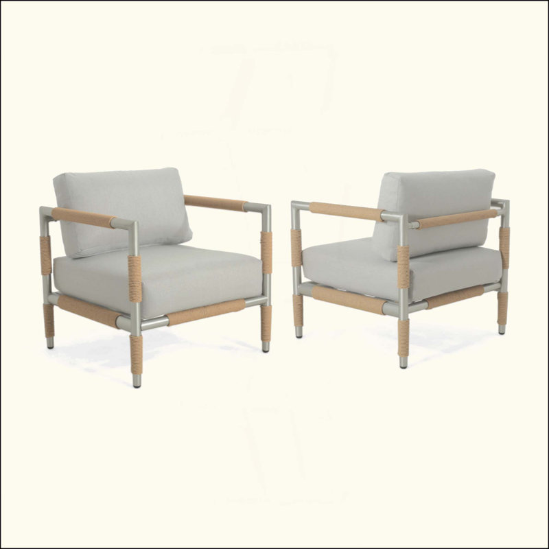 Fauteuil d'extérieur en aluminium avec coussins épais