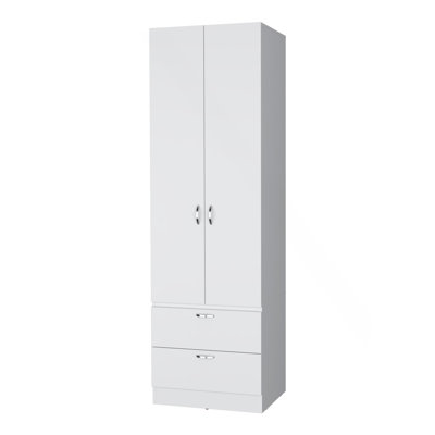 Armoire 2 tiroirs blanche 2 tiroirs