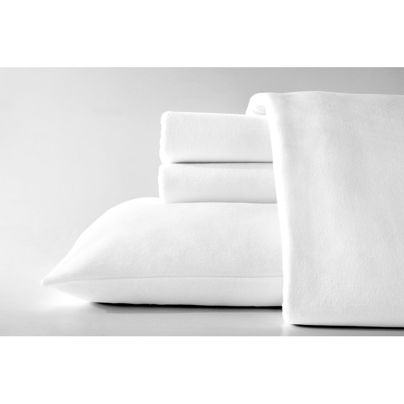 Flannel Sheet Set, White, Twin