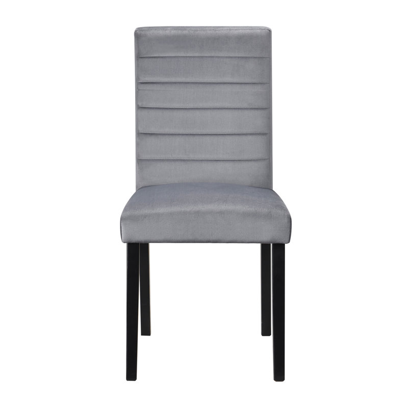 Ensemble de chaises d'appoint rembourrées en velours gris 2 pièces