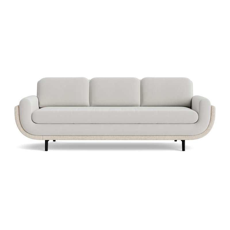 Regatta 90 Sofa, Performance Velvet-Silver/Textured Weave-Toffee, Black