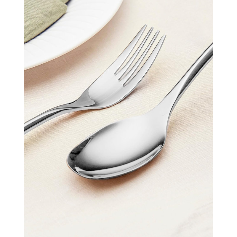 Ensemble de 20 couverts en acier inoxydable, couverts modernes avec un design unique pour 4 couverts, Argent argent