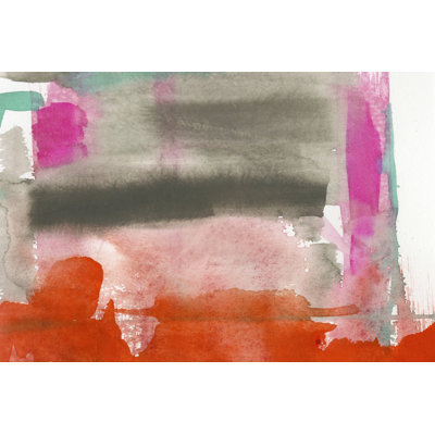 Red, Pink and Grey III 1 Piece Wrapped Canvas Painting