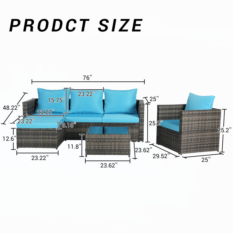 Ensembles repas pour patio, Bleu clair