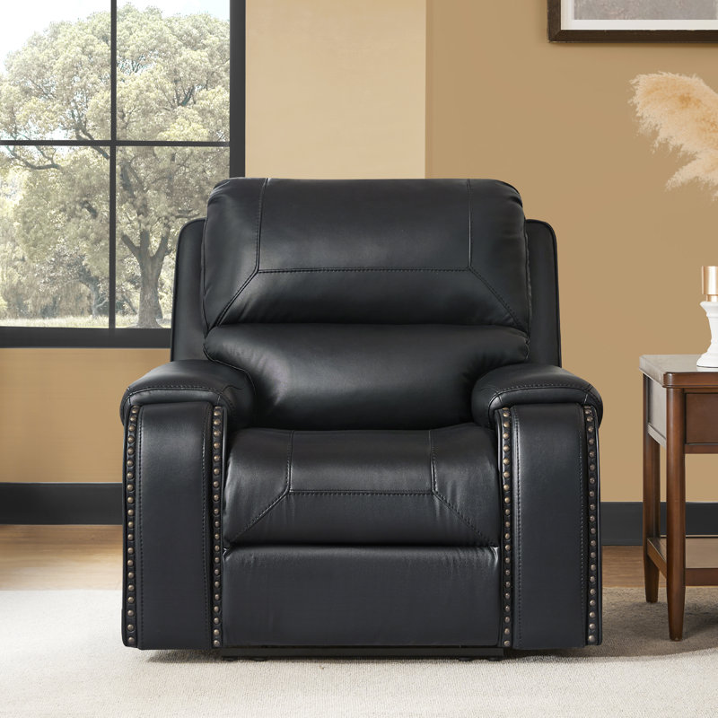42'' Wide Contemporary Power Recliner, Black