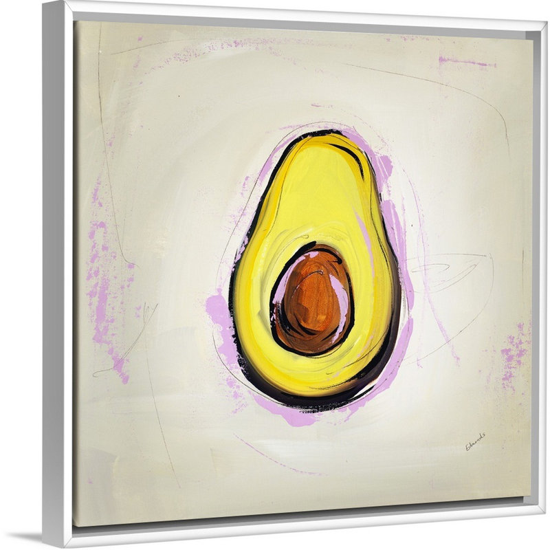 « picnic party iv », peinture sur toile, H 25,7 po x l 25,7 po x p 1,75 po, Cadre flottant blanc
