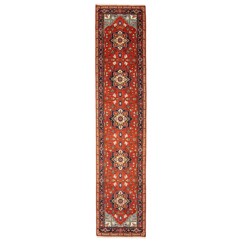 Tapis rouge en laine noué à la main Serapi Heritage 2 pi 7 po x 11 pi 11 po