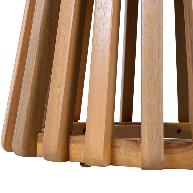 - Table basse ronde en bois fini pour la fonction pratique de patio et de balcon extérieur, côté facile à entretenir en bois, structure de jardin idéale, hauteur de 17,73 pouces