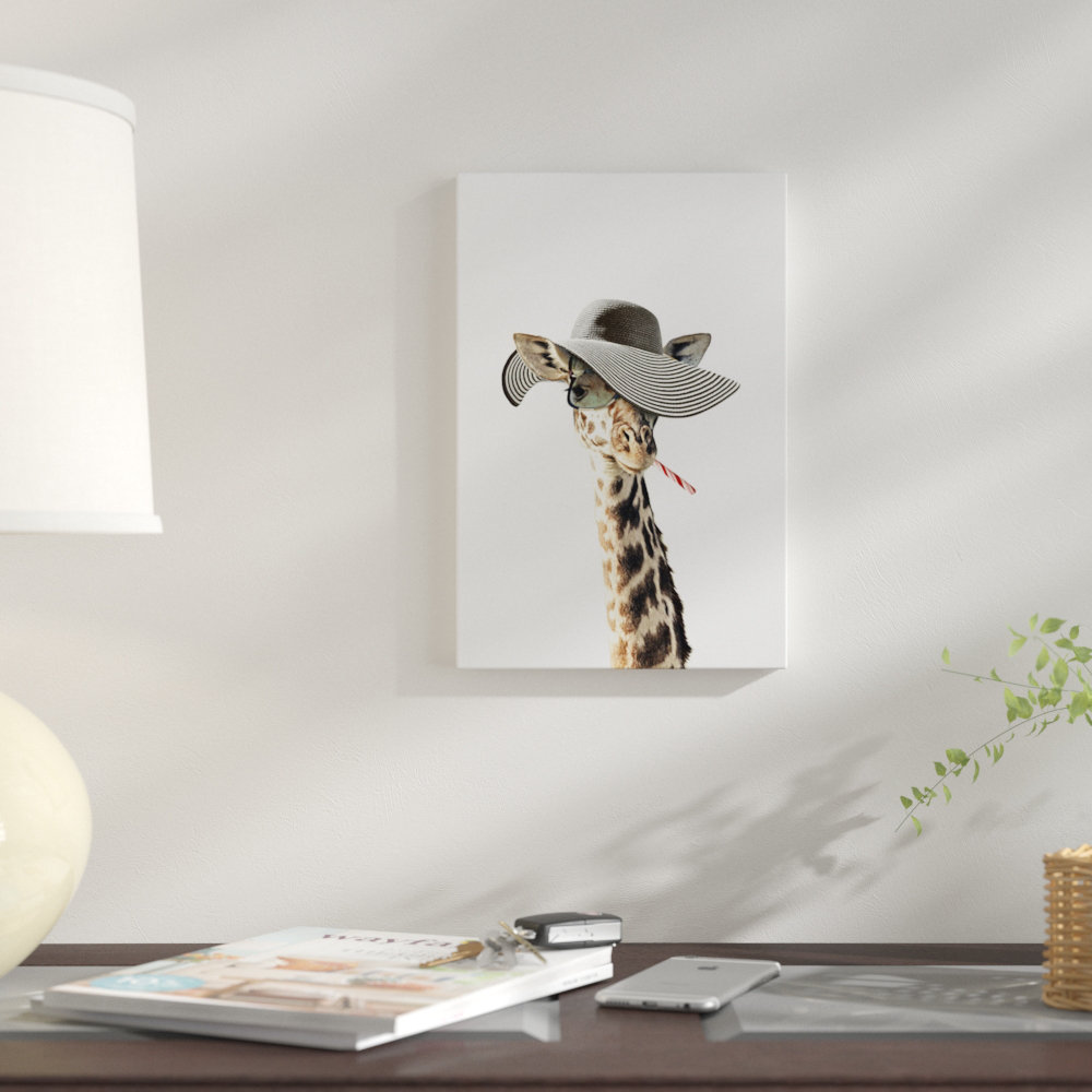 Bless international Giraffe Dressed In A Hat by Tai Prints Gallery-Wrapped  Canvas Giclée & Reviews | Wayfair