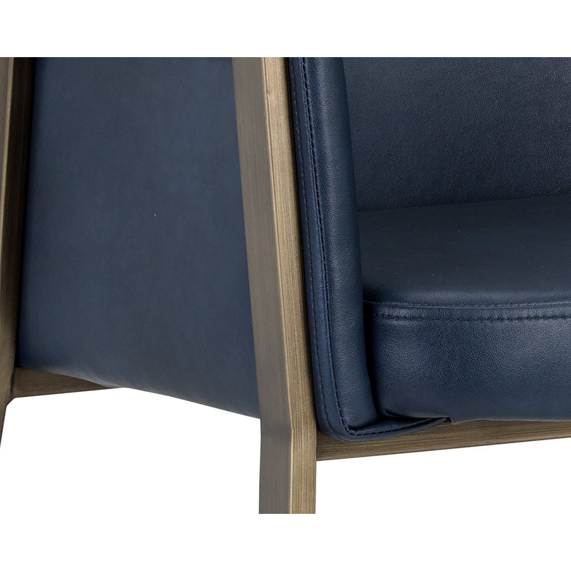 Bernadette Tufted Armchair, Blue Faux Leather