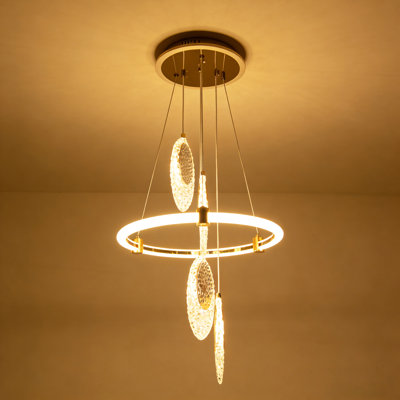 44 Inch High Gold Chandelier With Led Light Sources