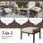 Set Of 2 All-Weather 26 Inches Width Metal Ottomans, Khaki Frame With Beige Cushions-420117200-420117213