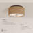 Flush Mount Ceiling Light With Seagrass Shade