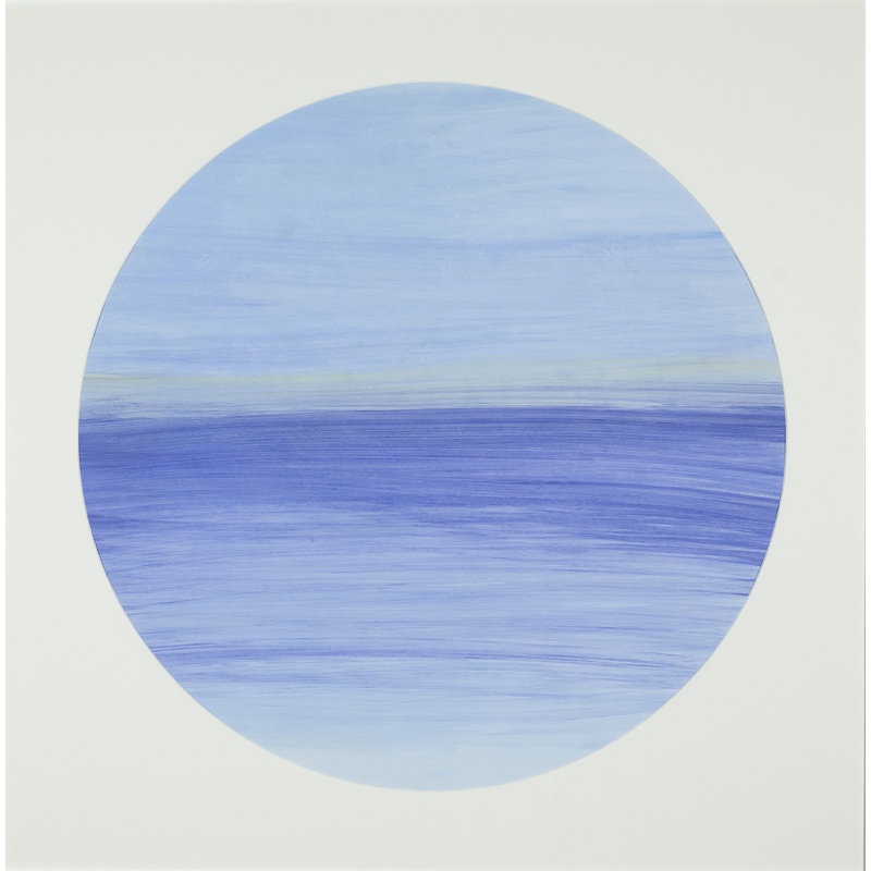 Peinture "bleu foncé et gris paysages" à l’origine one-of-kind Joyce Creiger