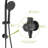 4.7" Rain Showerhead And 7 Hand Shower, Matte Black With Adjustable Slide Bar Cover-118767984