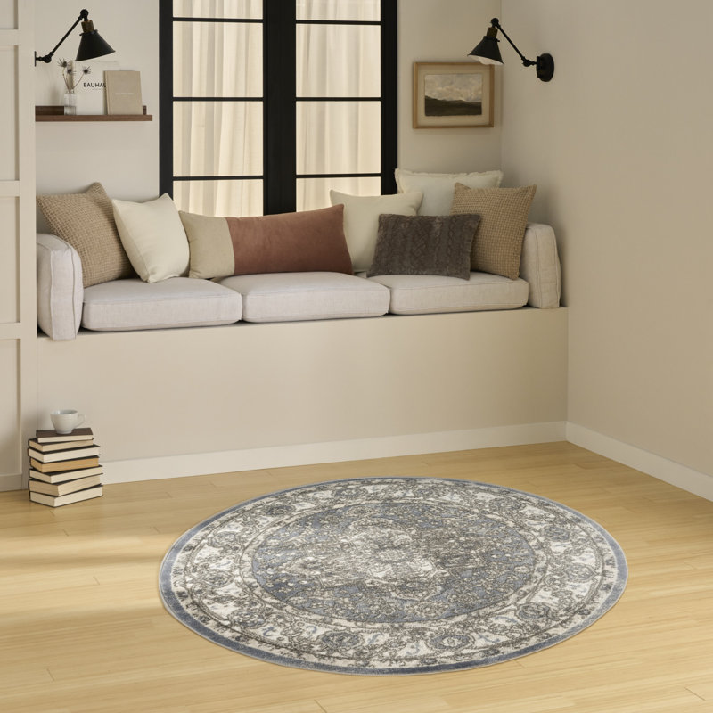 Tapis tissé à la machine Sereno, Rond 4 pi