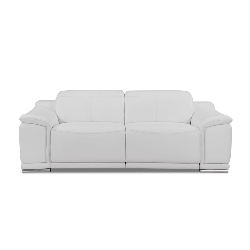 Canapé inclinable électrique en cuir italien véritable, Blanc