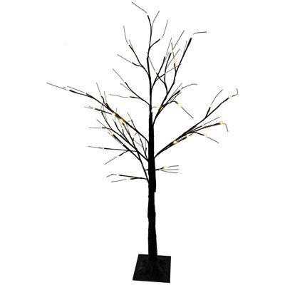 Arbre de Noël brun 4 pi avec lumières DEL blanc chaud