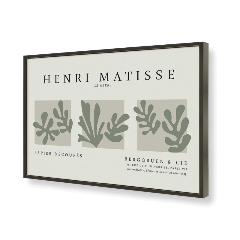 La Gerbe Trio Matisse, reproduction d'affiche dans un cadre, H 25 po x l 37 po, Reproduction encadrée sans passe-partout