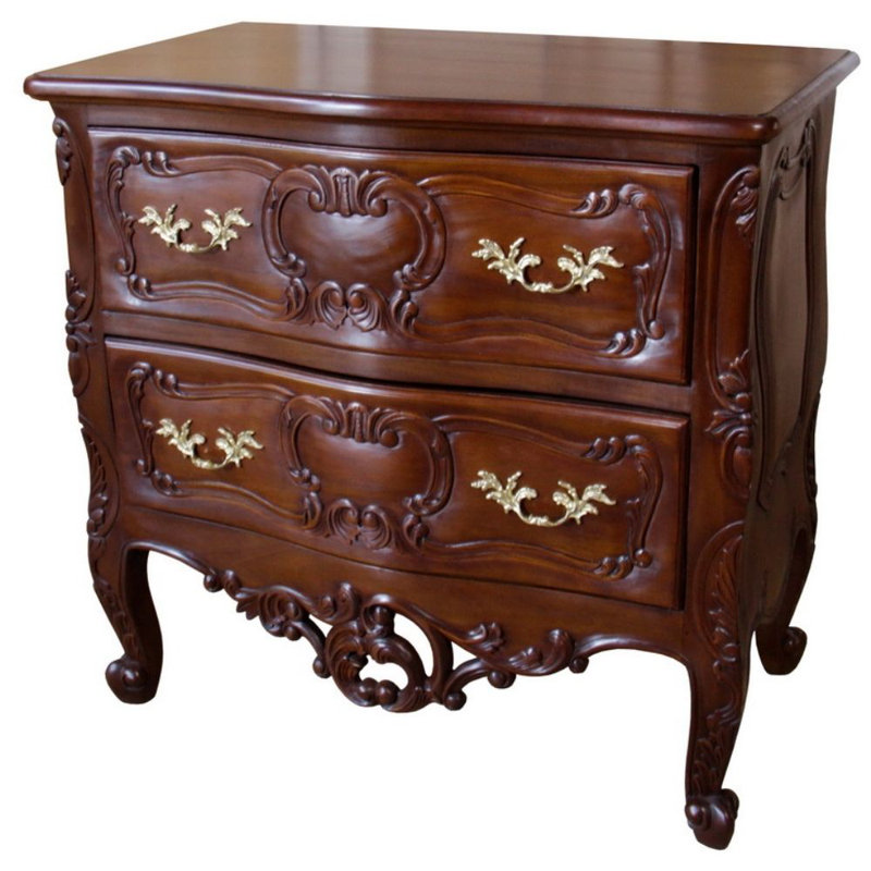 2 Drawer 94cm W Solid Wood, Wax