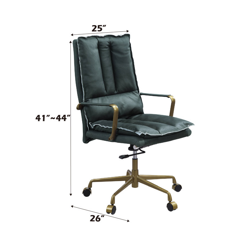 Luxurious Dark Green Top Grain Leather Executive Swivel Chair