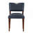 2 Piece Midnight Blue Faux Leather Dining Chair Set