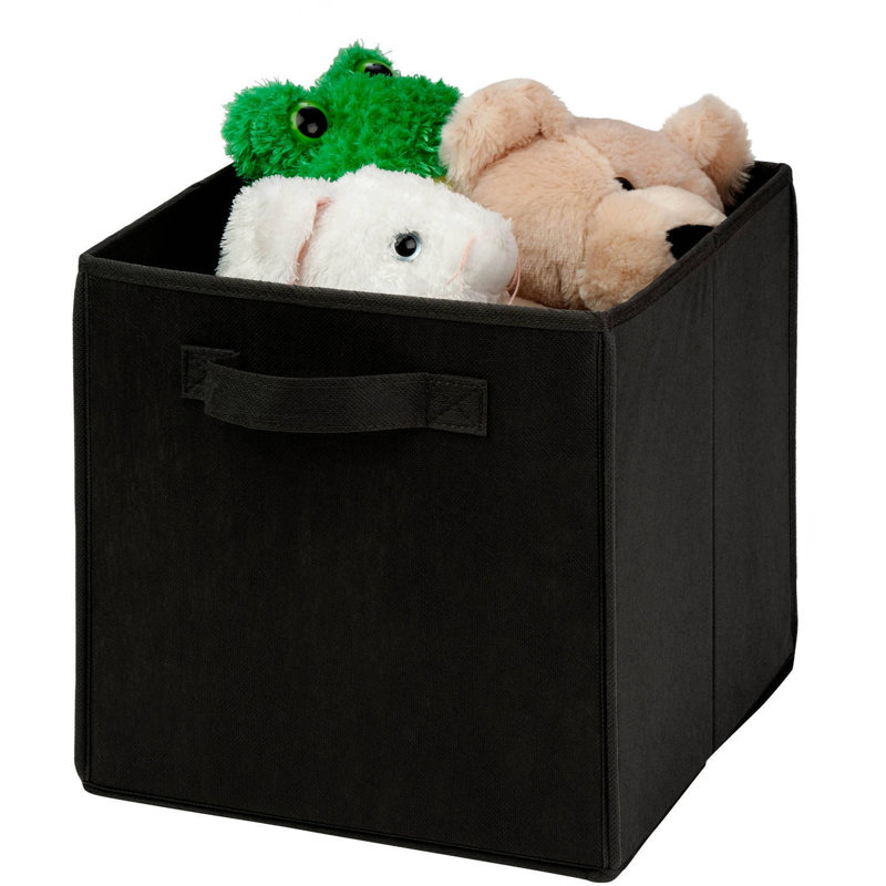 17 Stories Fabric Decorative Bin, 27cm H x 27cm W x 27cm D, Black