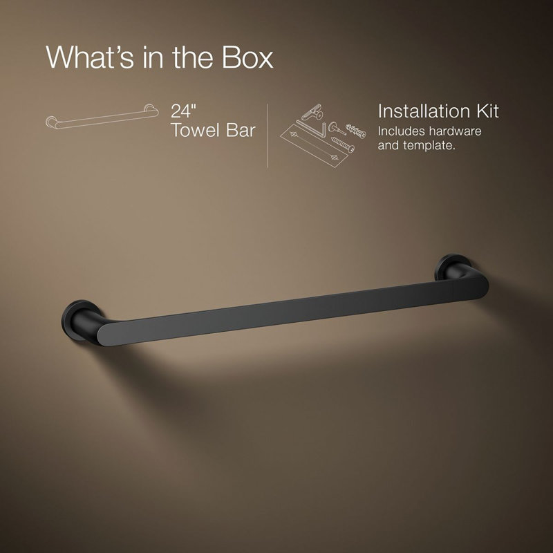 Avid Towel Bar, 18"W, Matte Black