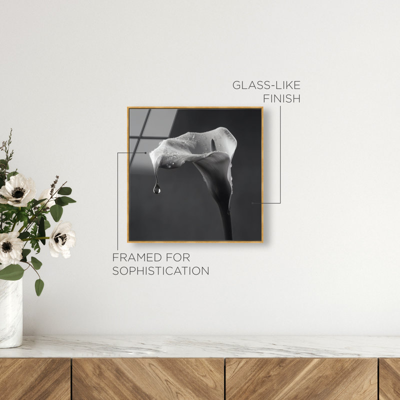 Midnight Rain Print by Oliver Gal, 31"H x 31"W, Gold Floater Frame