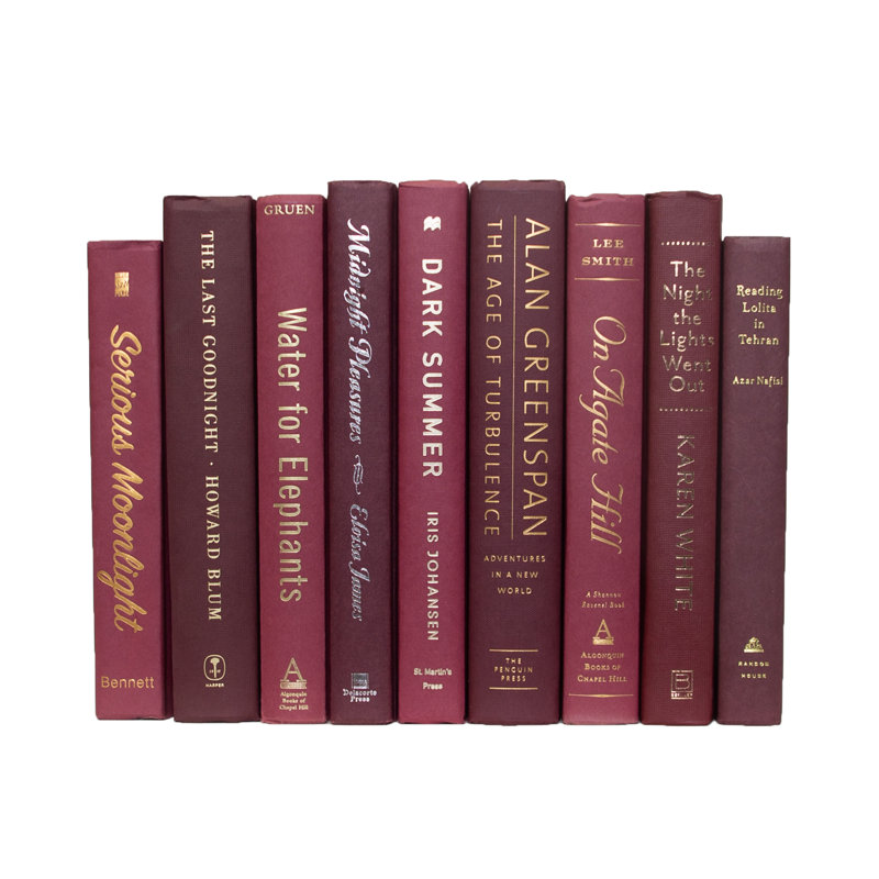 Decorative Books - Bordeaux Book Bundle - 1 Foot of Red Books, Red