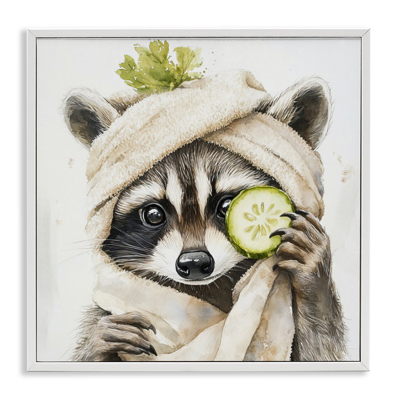 Time To Depuff Self Care, estampe numérique, conception de Tina LeCour, H 17 po x l 17 po, Giclée encadrée blanc bord de mer