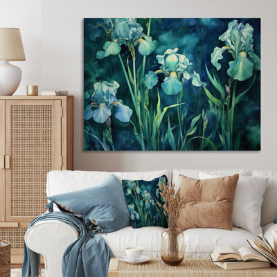 «Green Irises Petal I» sur toile