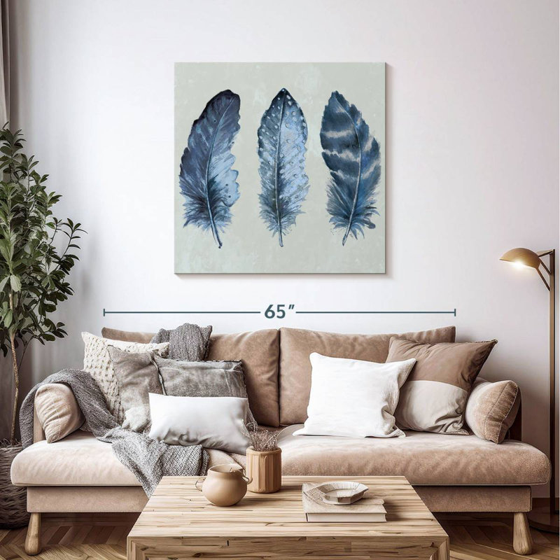 Kerner Indigo Blue Feathers I
