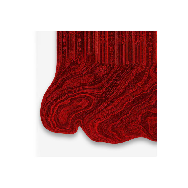 Tapis tissé à motif floral rouge Mosso, 2'6" x 4'11"