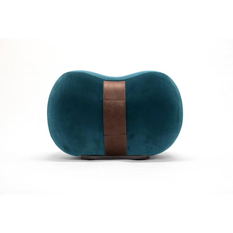 Milo Novelty Ottoman, Ming/Creme Brulee Velvet