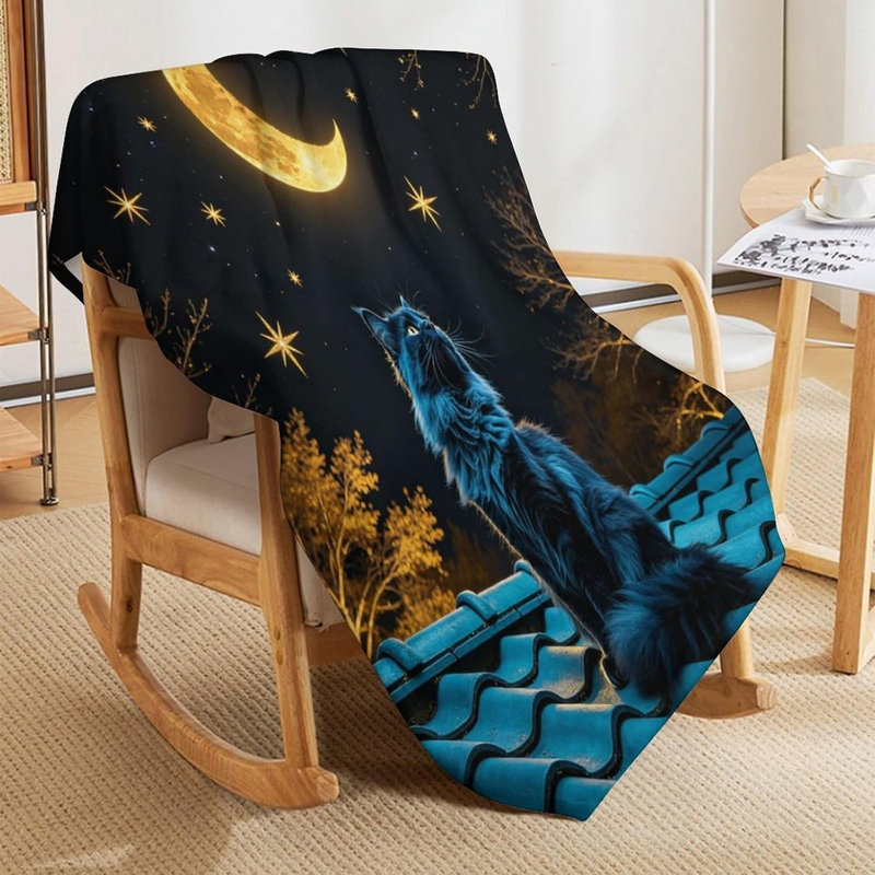Jeté Mystical Black Crescent Moon, 40" L x 30" W