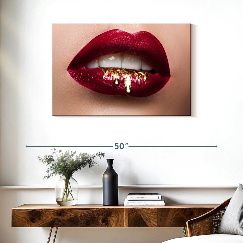 Shuttleworth Red Gold Drip Lips, 24" H x 36" W