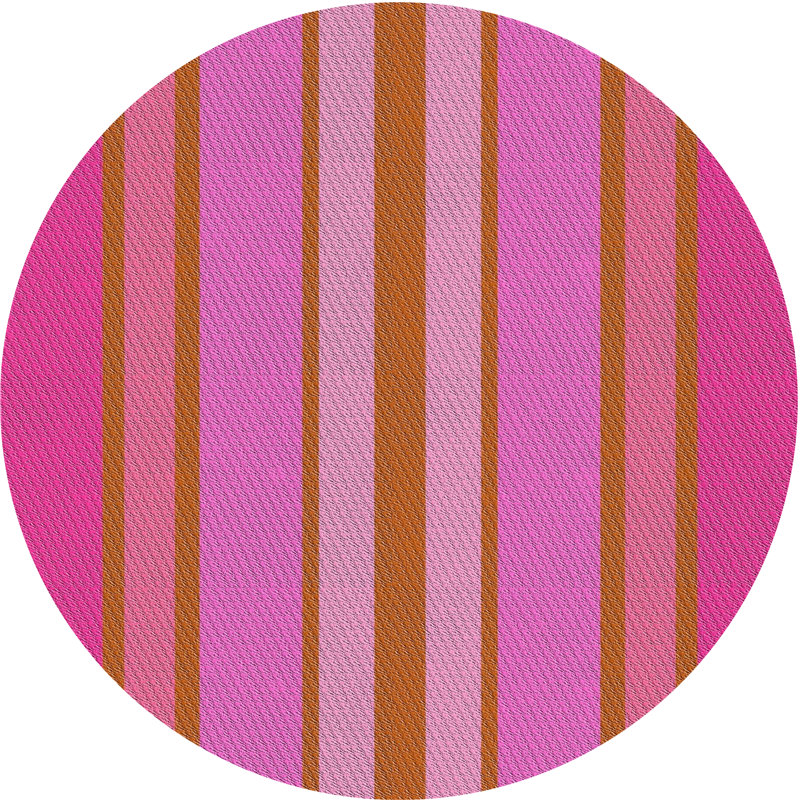 Tapis mauve à rayures Raeford, Carré 7 pi
