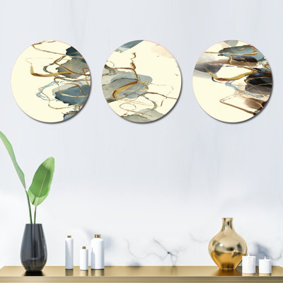 Ensemble de 3 décorations murales Glam Squares VI