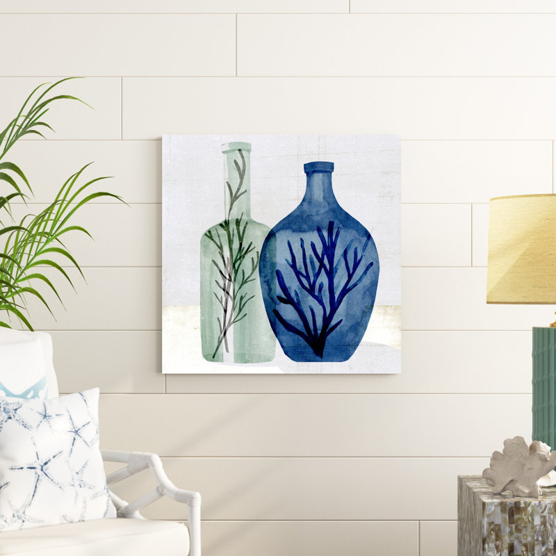 Vase en verre de mer I, H 30 po x l 30 po x P 1,25 po