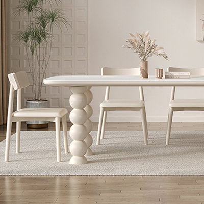 Exquisite Gentle Cream Style Rock Slab Table