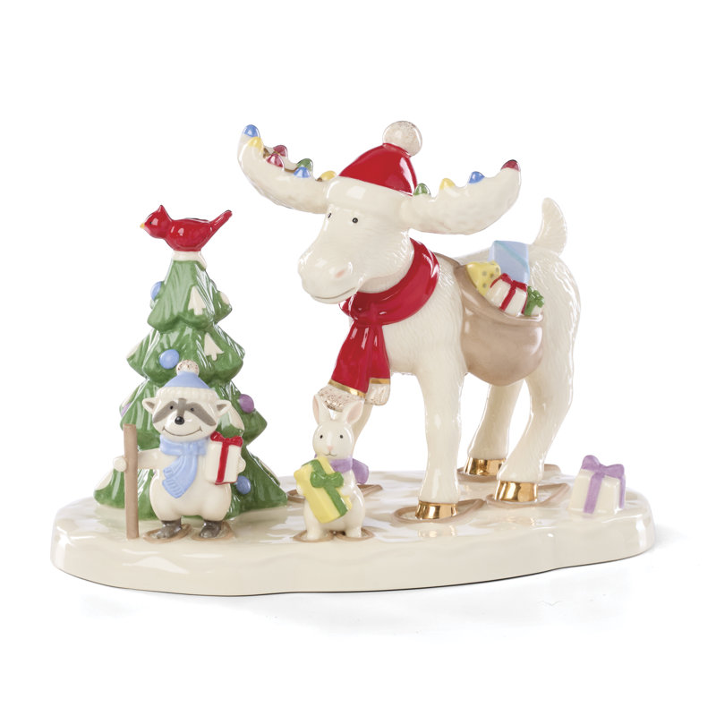 Figurine Marcel l'élan qui livre des cadeaux