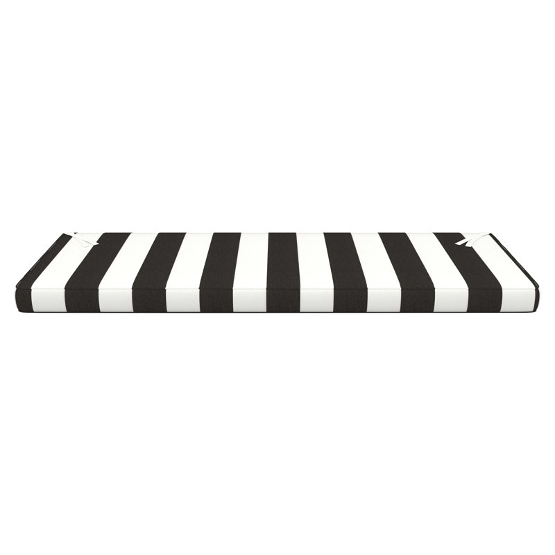 Sunbrella® Outdoor Bench Seat Cushion, 48" W x 18" D, Cabana Classic Black