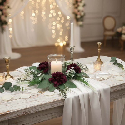 4 pièces d'anneaux de bougie réutilisables, décoration de bureau, dahlias artificiels, chandeliers, guirlandes, guirlandes artificielles pour décorations de table, accessoires de photographie de mariage