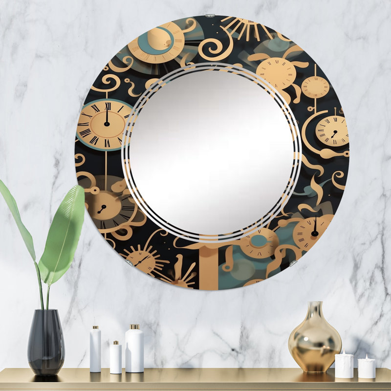 Mersea - Miroir mural moderne rond, 32 po x 32 po