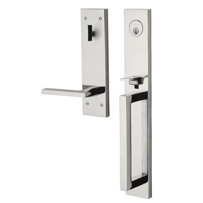 Handleset with Single Cylinder Deadbolt and Door Lever and Rosette